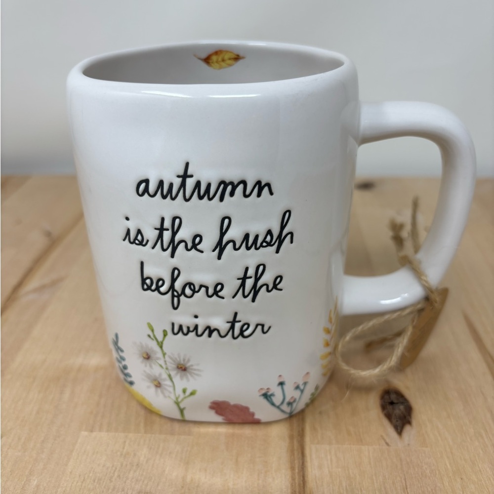 Rae Dunn AUTUMN IS THE FRESH BEFORE THE WINTER Mug White Double Sided Floral
